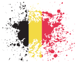 Belgian flag ink splatter
