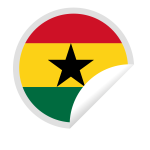 Ghana flag peeling sticker