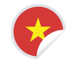 Vietnam flag peeling sticker