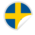 Swedish flag peeling sticker symbol