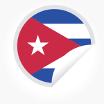 Cuba flag in a sticker