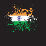 Indian national flag ink splatter