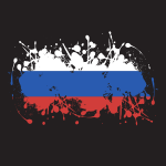 Russian national flag ink splatter