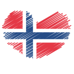 Norwegian flag heart symbol
