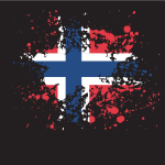 Norwegian flag ink splatter