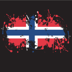 Norwegian flag ink splash