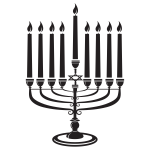 Hanukkah candles silhouette