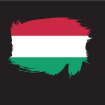 Hungarian flag painted