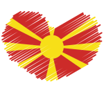 Macedonia flag heart symbol