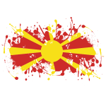 North Macedonia flag ink splatter