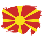 Painted flag of North Macedonia