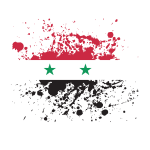 Syrian flag ink burst