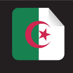 Algerian flag square sticker