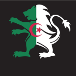Algerian flag inside a heraldic lion
