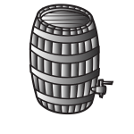 A barrel for wine or whiskey