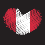 Peru flag heart