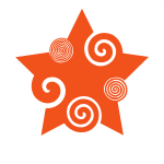 Orange color star decorative design element