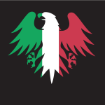 Italian flag eagle silhouette