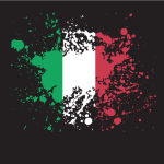 Italian flag ink splatter