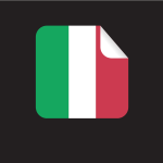 Italian flag square sticker
