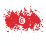 Tunisian flag ink splatter