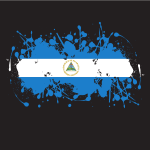 Nicaraguan flag ink splatter