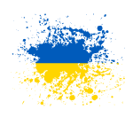 Ukrainian flag ink splatter