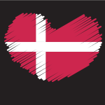 Danish flag patriotic symbol