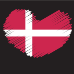 Danish flag heart symbol