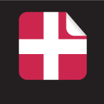 Danish flag peeling sticker (#2)
