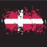 Danish flag ink blot