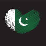 Pakistan flag heart shape