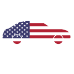 American flag car silhouette
