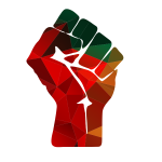 Fist silhouette color low poly