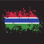 Gambia flag ink splatter