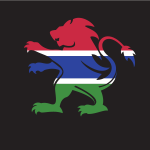 Gambia flag lion crest