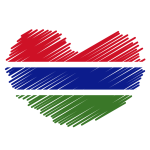 Heart shape with scribble effect and the flag of Gambia