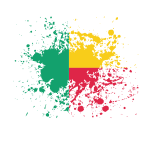 Benin flag ink splatter