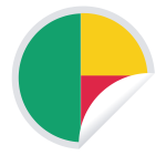 Benin flag peeling sticker (#2)