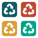 Recycling symbols color stickers