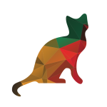 Cat silhouette low-poly pattern