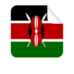 Kenyan flag square sticker