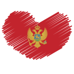 Montenegro flag heart symbol