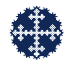 Religious cross blue symbol