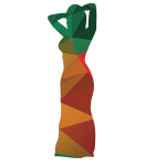 Woman silhouette low-poly pattern