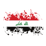 Iraq flag ink splatter