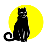 Silhouette of a black cat