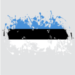 Estonian flag ink splatter