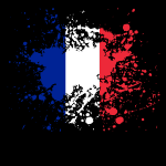 French flag paint splatter