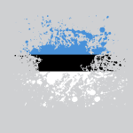 Estonian flag ink splash